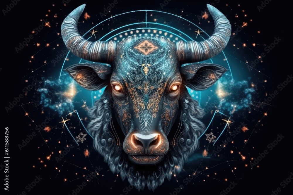 Astrology calendar. Taurus magical zodiac sign astrology. Esoteric horoscope and fortune telling con