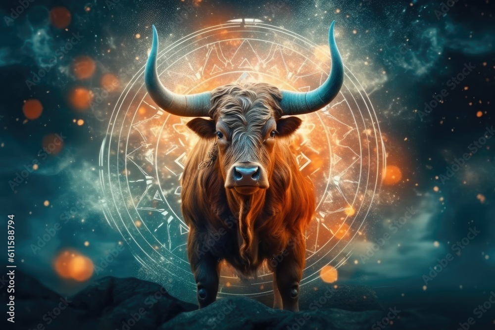 Astrology calendar. Taurus magical zodiac sign astrology. Esoteric horoscope and fortune telling con