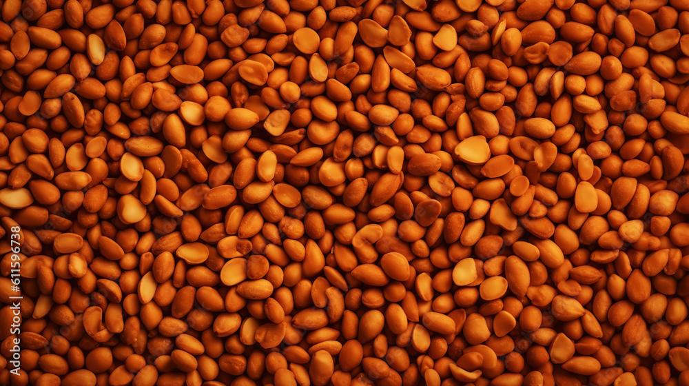 Many roasted peanuts background. Food Backdrop. Generative AI