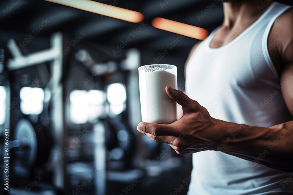 A cup of fitness protein powder drink