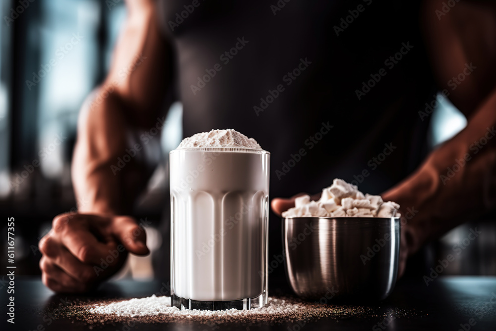 A cup of fitness protein powder drink