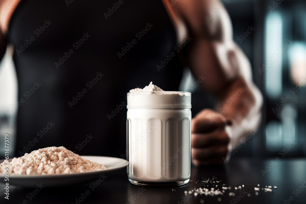 A cup of fitness protein powder drink