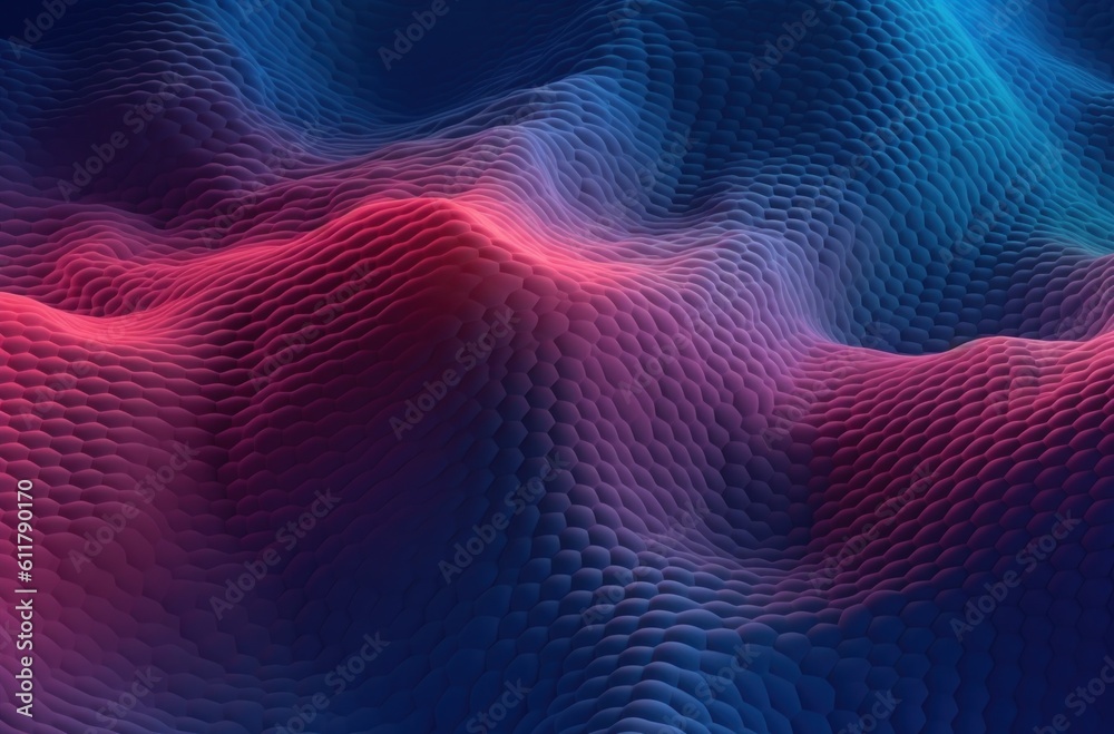 Abstract neon wave background. Illustration AI Generative.