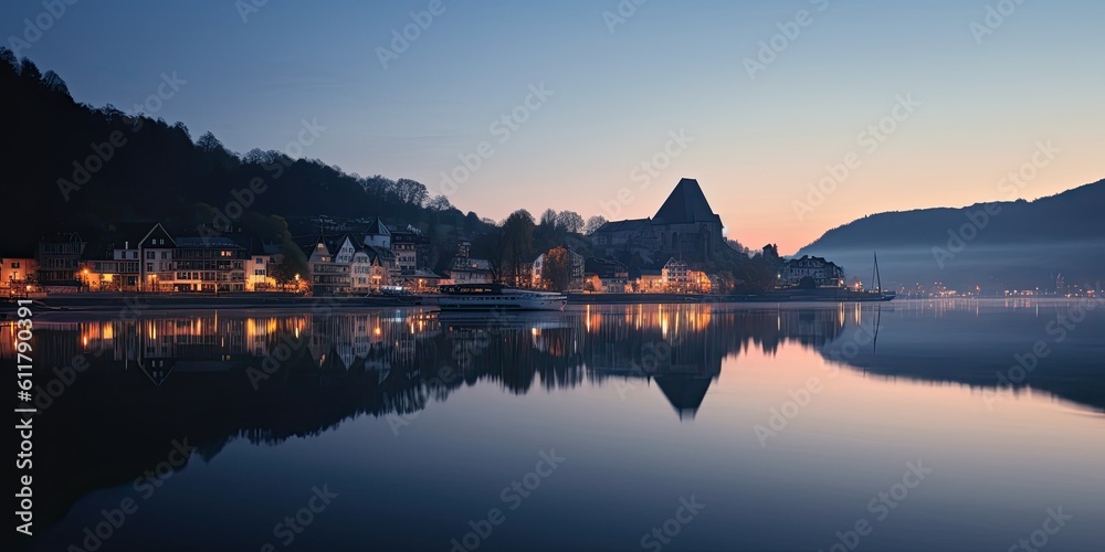 Serenity in the Twilight: Minimalistic Glow over Mosel fun places to go during the summer   Generati