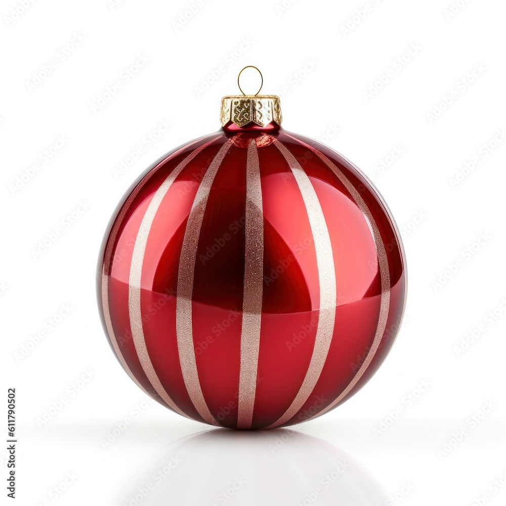 Christmas ball isolated. Illustration AI Generative.