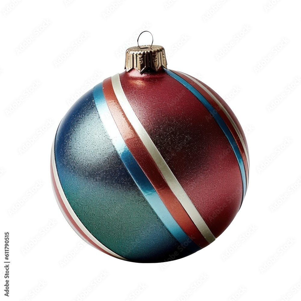 Christmas ball isolated. Illustration AI Generative.