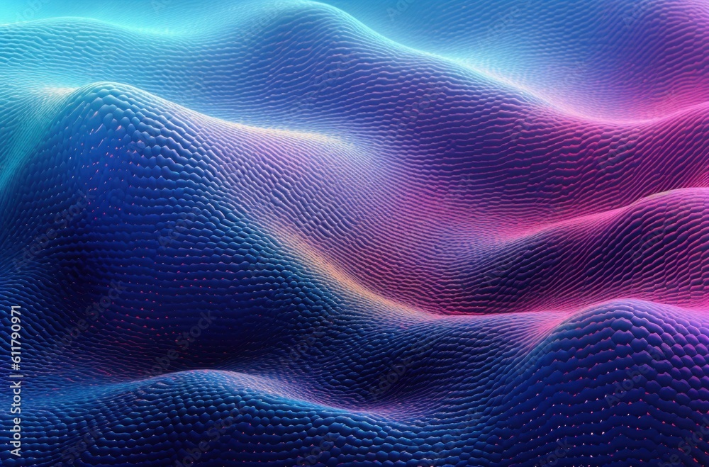 Abstract neon wave background. Illustration AI Generative.