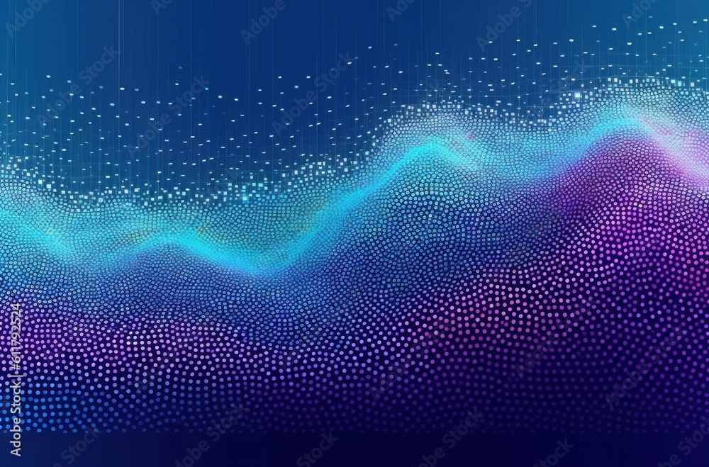 Abstract neon wave background. Illustration AI Generative.