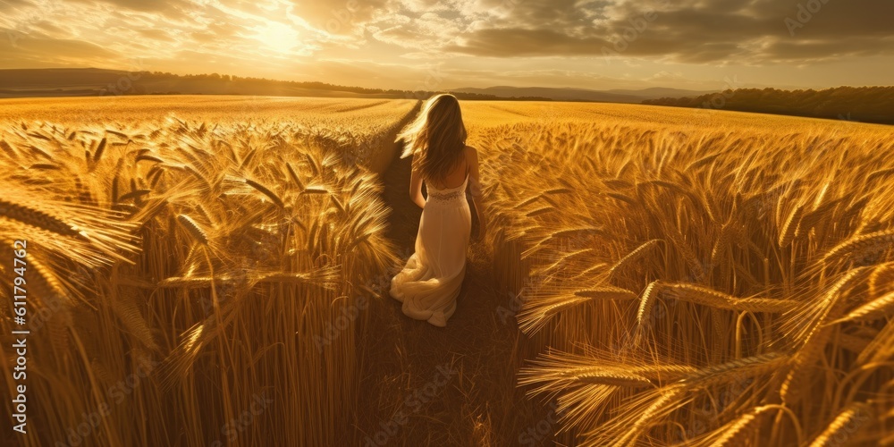  Fields of Gold - Lose yourself in a field of golden wheat swaying under the summer sun.   Generativ