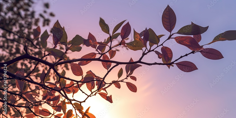  Symbol of Hope - A silhouette shot of a lilac branch reaching towards the sky,  Generative AI Digit