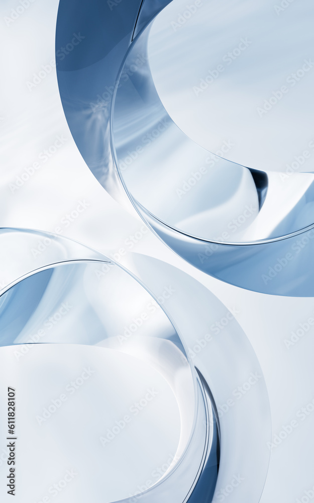 Abstract twist curve geometry, 3d rendering.