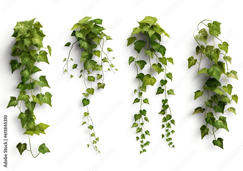 Set of Hedera Helix creeper plant