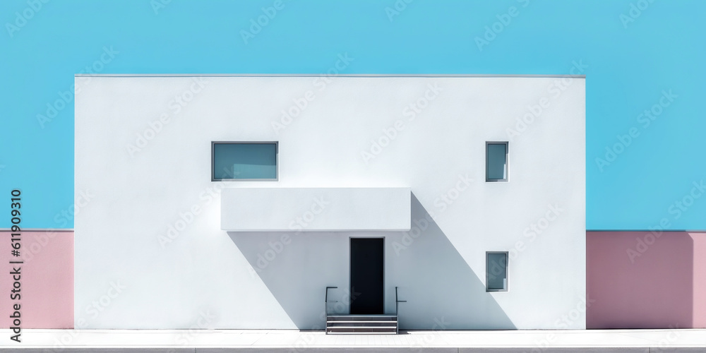 Modern building minimalism. abstract exterior. Generative AI