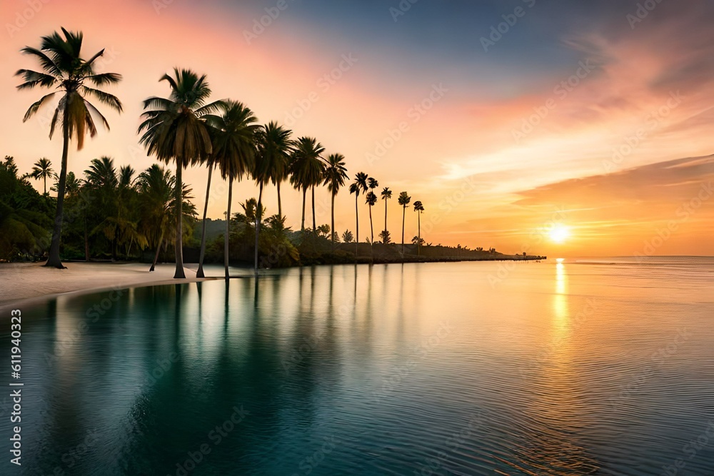 sunset on the beach