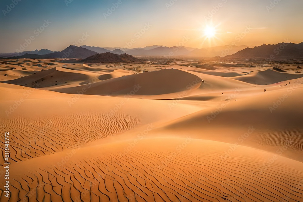 sunset in the desert country