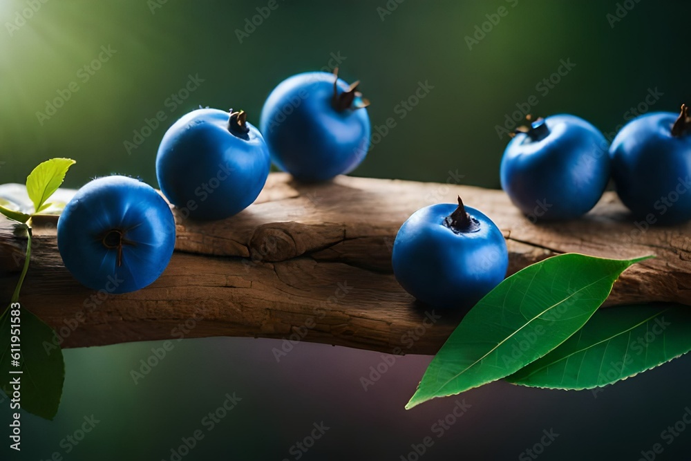 blueberries on a wooden background