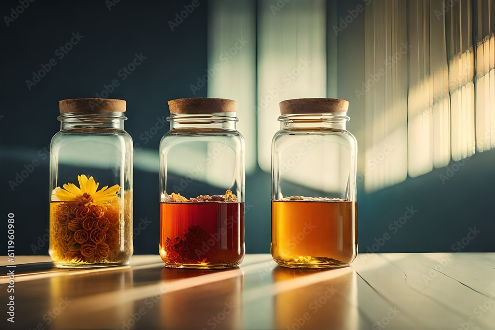 glass bottle of perfume with flowers