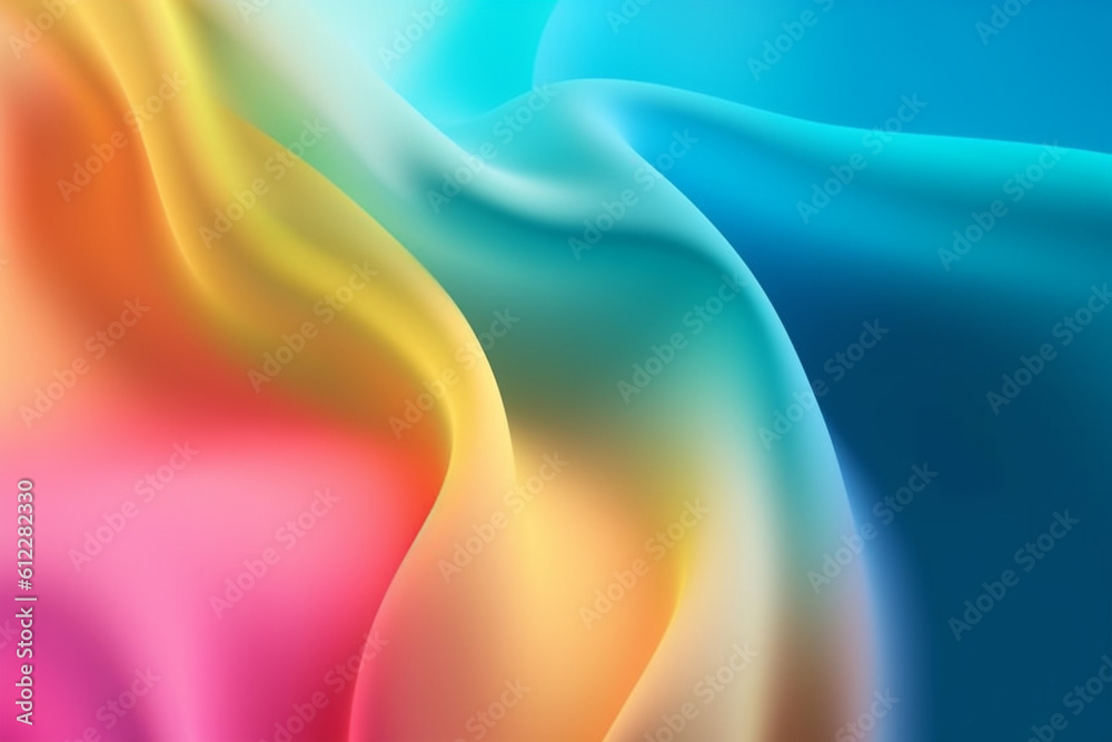 Rainbow color soft fabric texture abstract background. Created with Generative AI technology