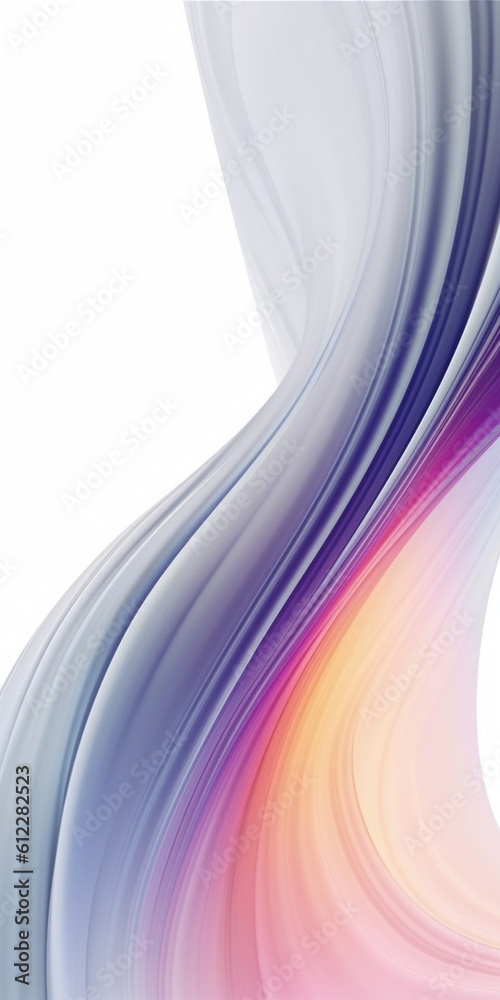 Soft pastel abstract curve fluid on white background. Created with Generative AI technology