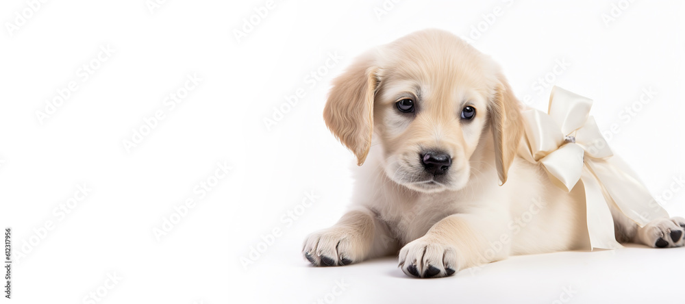 Golden retriever puppy isolated on  transparent background. PNG