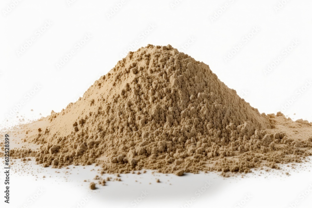 mound of sand on a blank white background. Generative AI