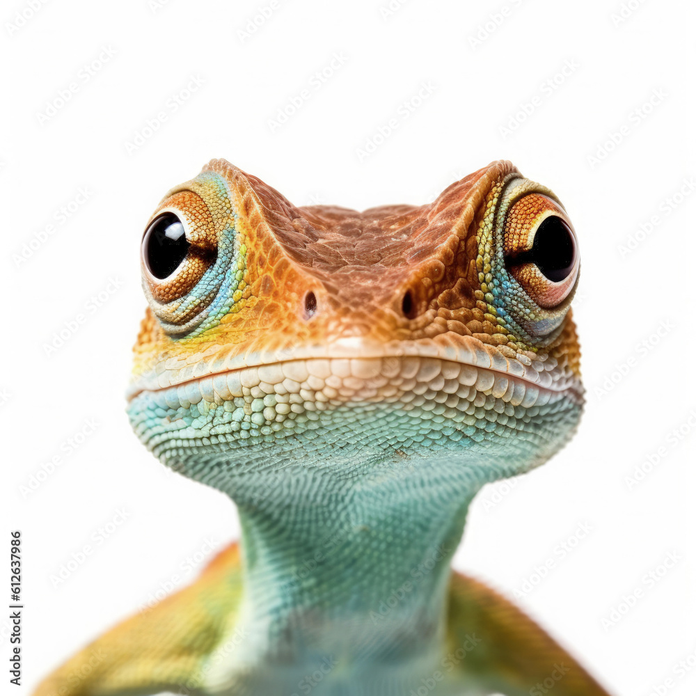 Anole Lizard (Anolis carolinensis) standing, looking at camera