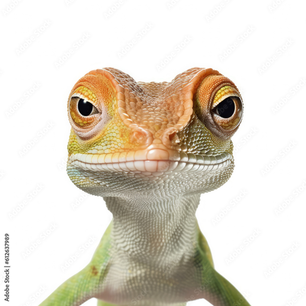 Anole Lizard (Anolis carolinensis) standing, looking at camera