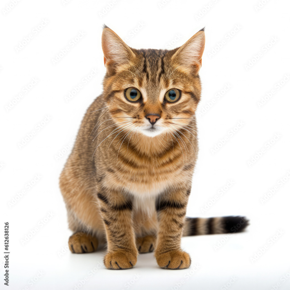 African Wildcat (Felis lybica) crouching low, ready to pounce