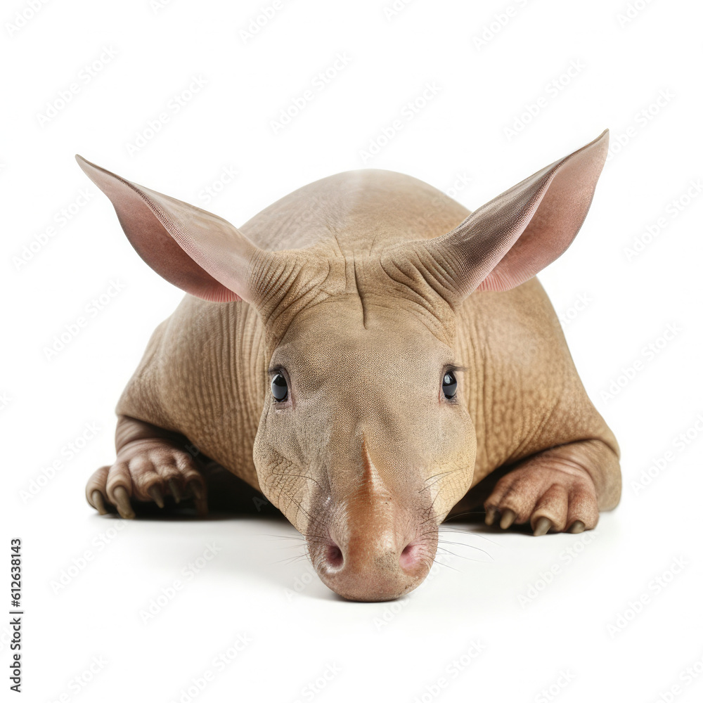 Aardvark (Orycteropus afer) lying down, looking at camera