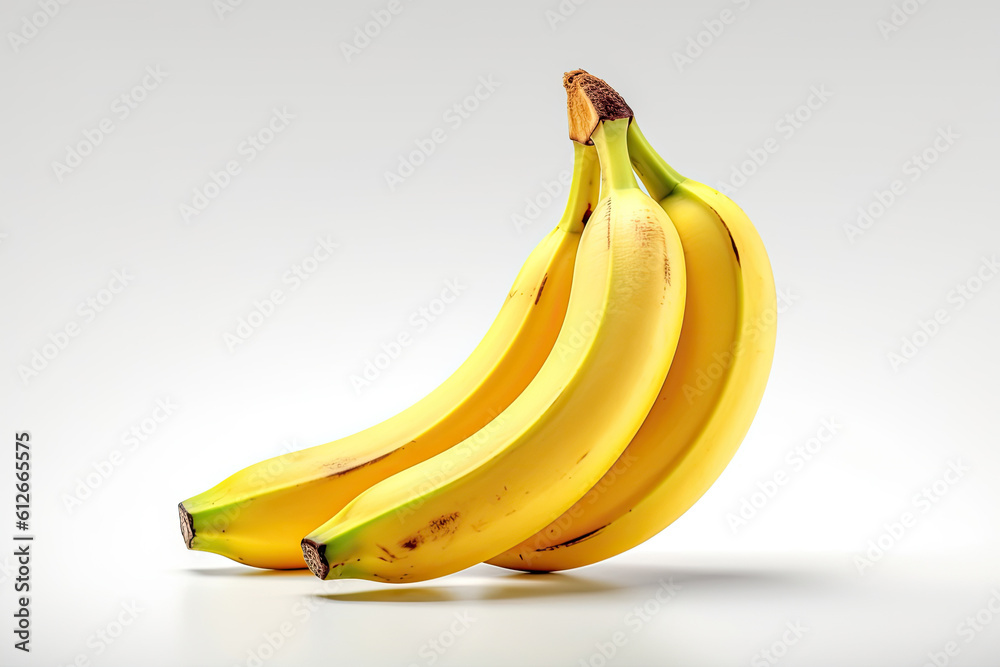 Bananas on white background. Generative AI