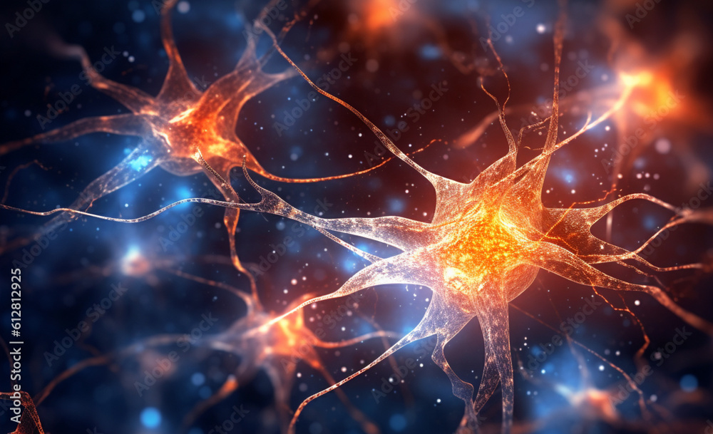 Neurological Medicine - New Neuron in the Brain. generative AI,