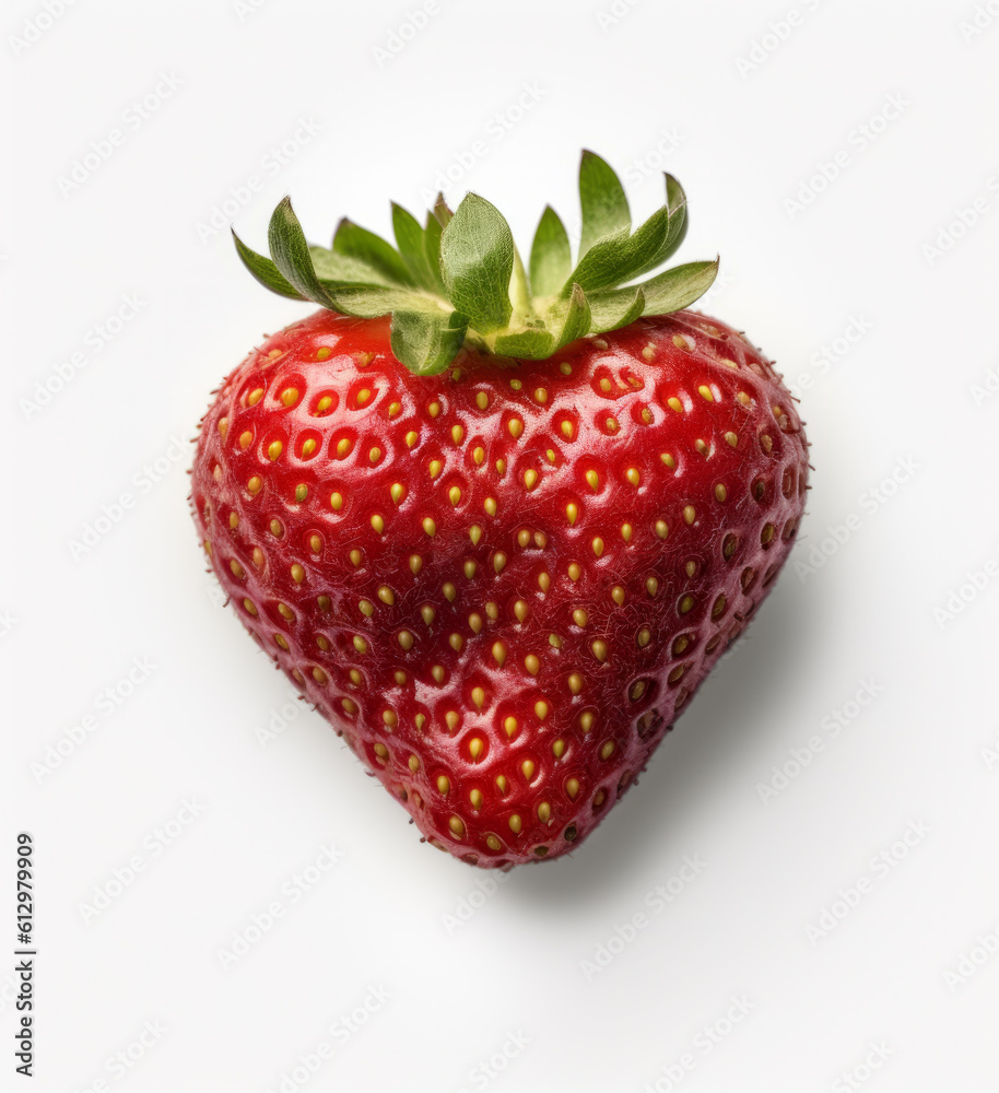 Strawberry berry isolated on white. Illustration AI Generative.