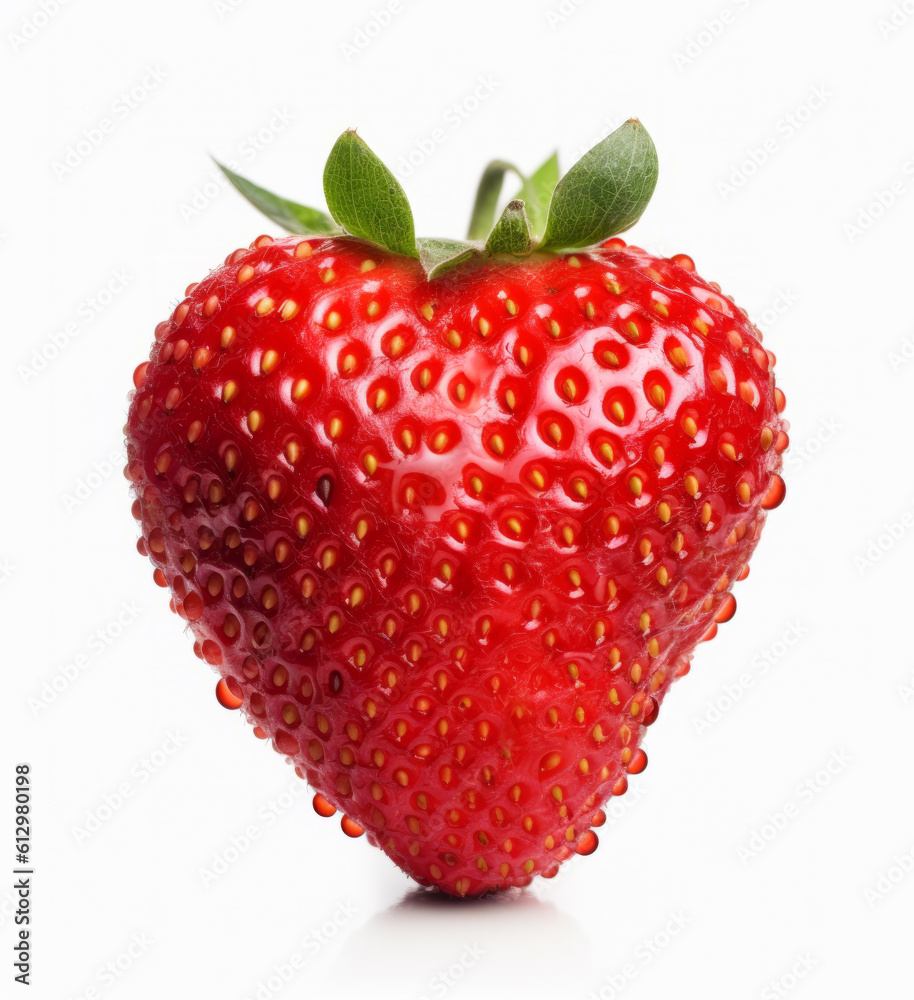 Strawberry berry isolated on white. Illustration AI Generative.