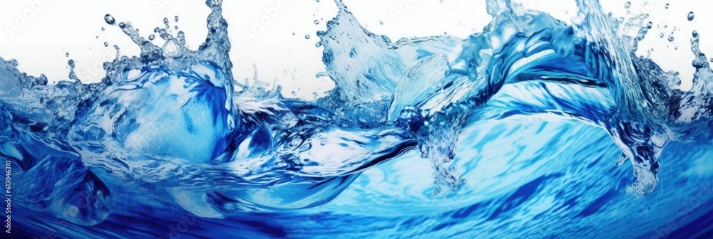 Fresh blue natural drink water wave. Generative AI