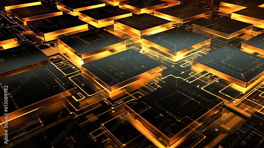 Circuit board background, 3d render, computer digital image