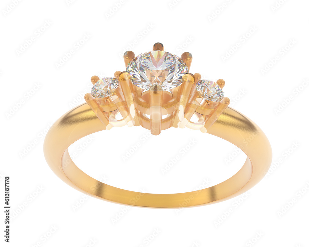 Jewelry on transparent background. 3d rendering - illustration