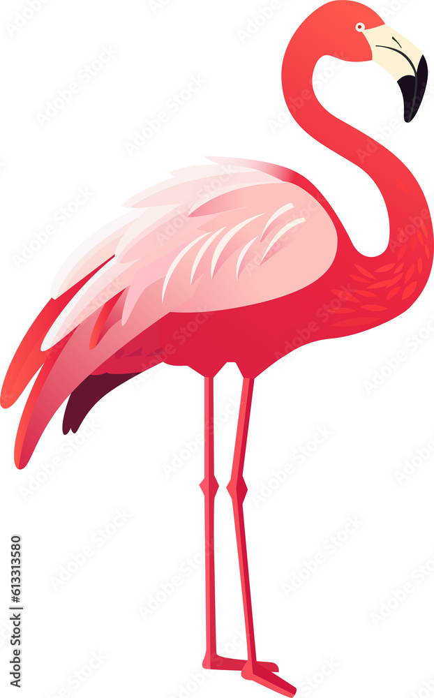 Cute pink flamingo isolated. Vector Illustration EPS10