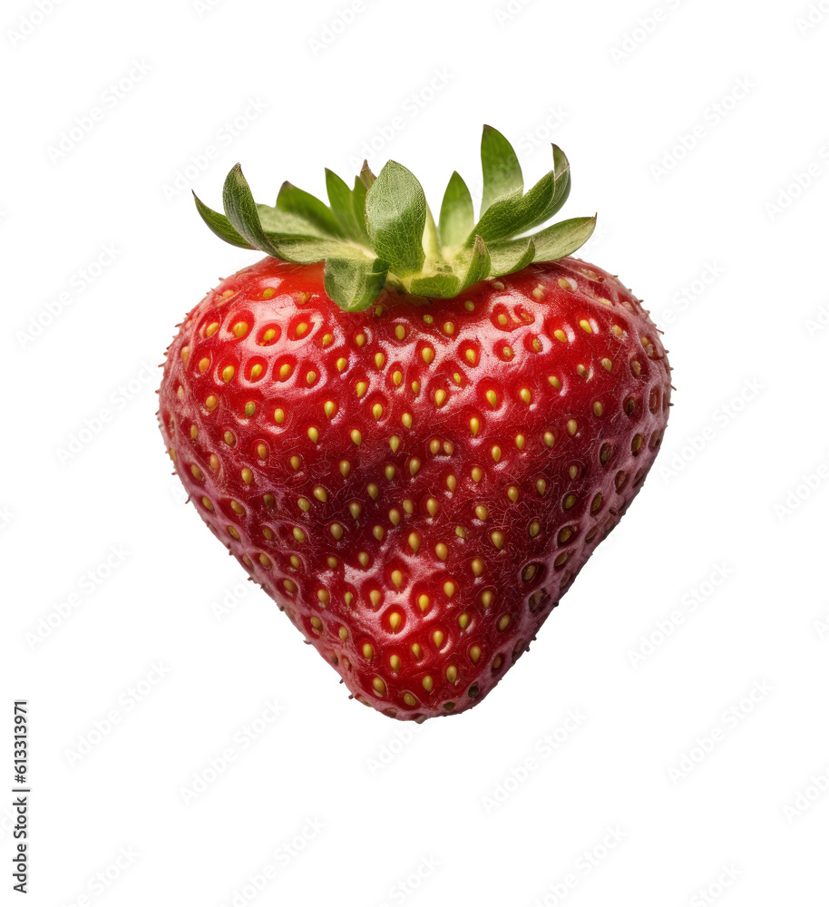 Strawberry berry isolated on white. Illustration AI Generative.