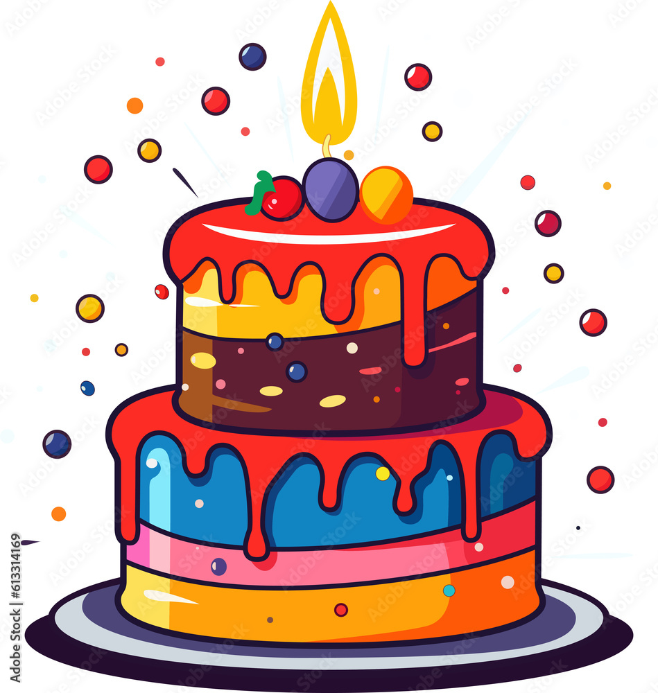 Birthday Cake Vector Illustration.