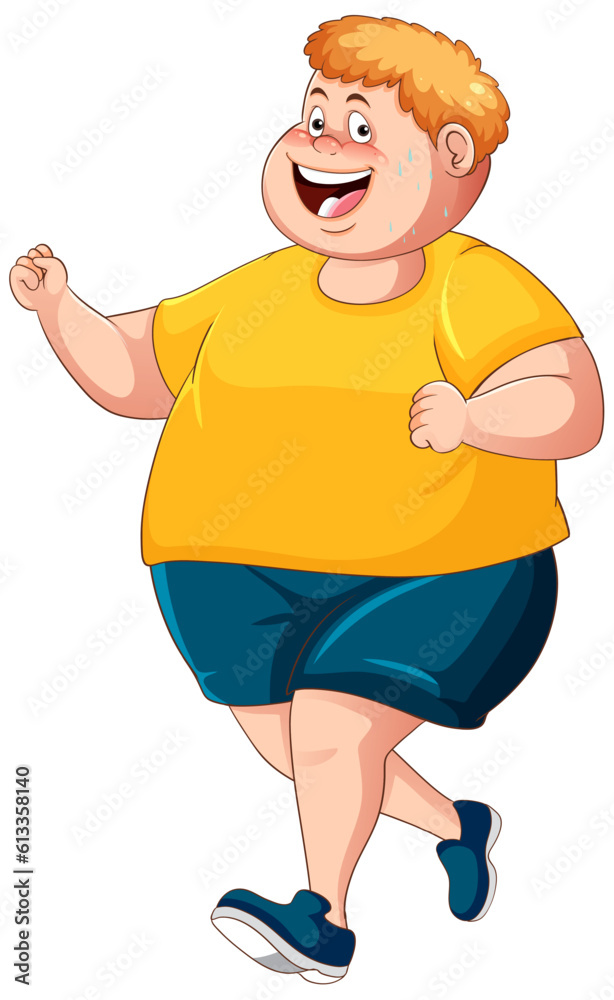 Overweight Man in Workout Outfit