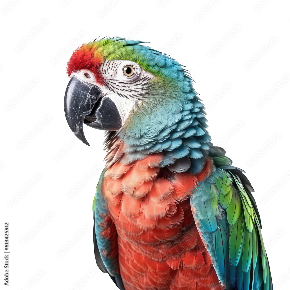 parrot isolated on white background.