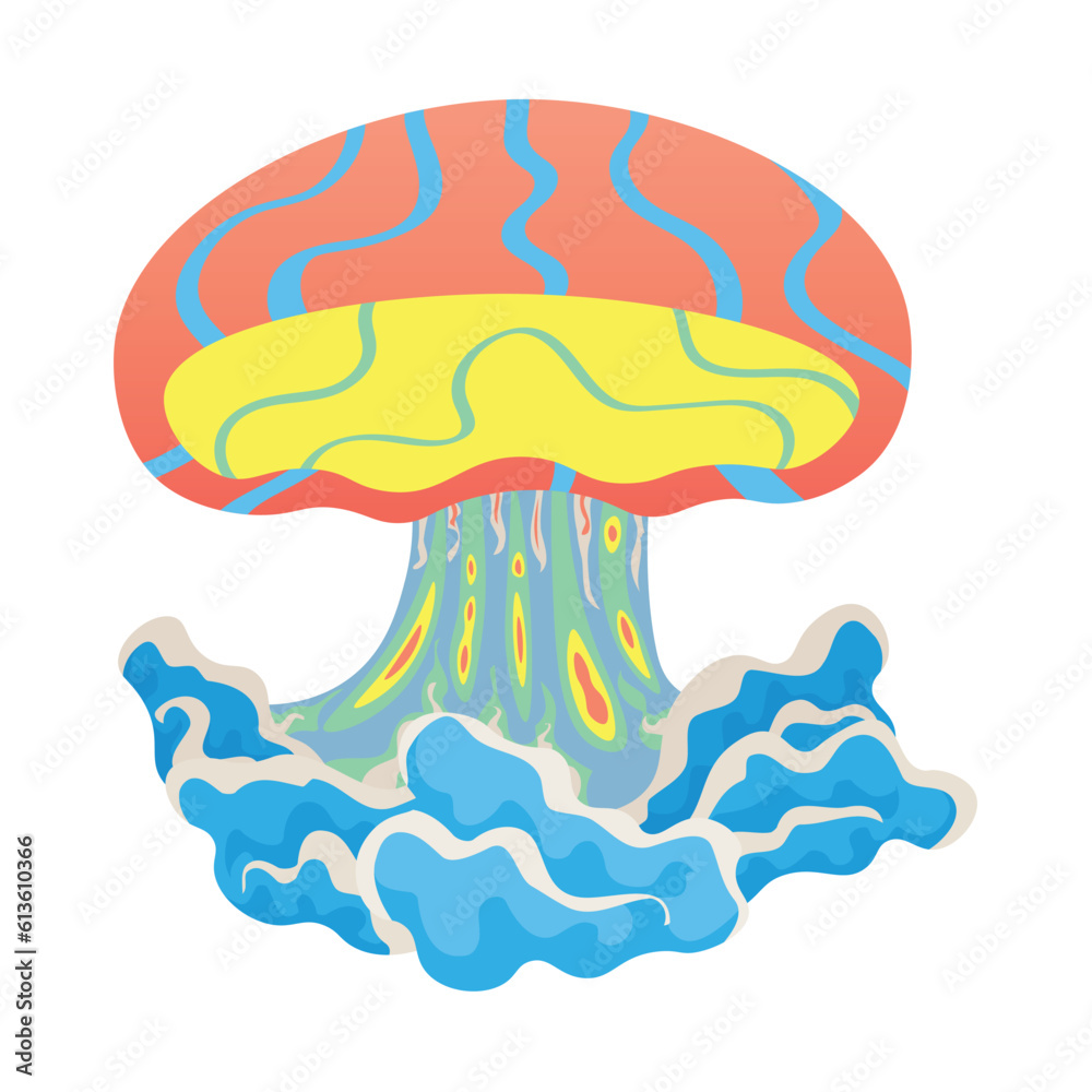 Beautiful jellyfish on white background