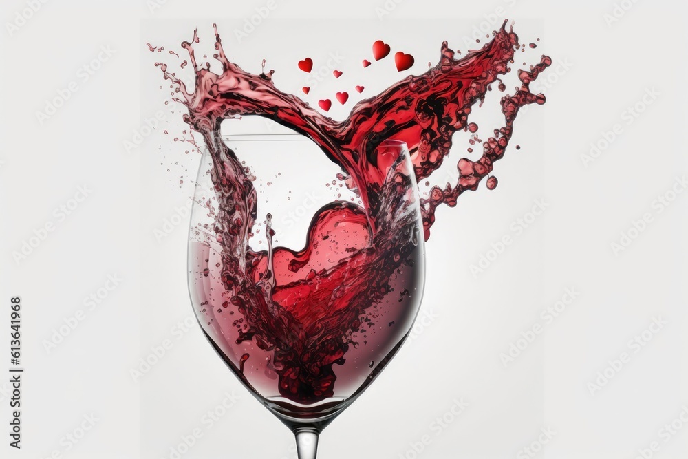 glass of red wine with a hint of water for a perfect balance of flavors. Generative AI