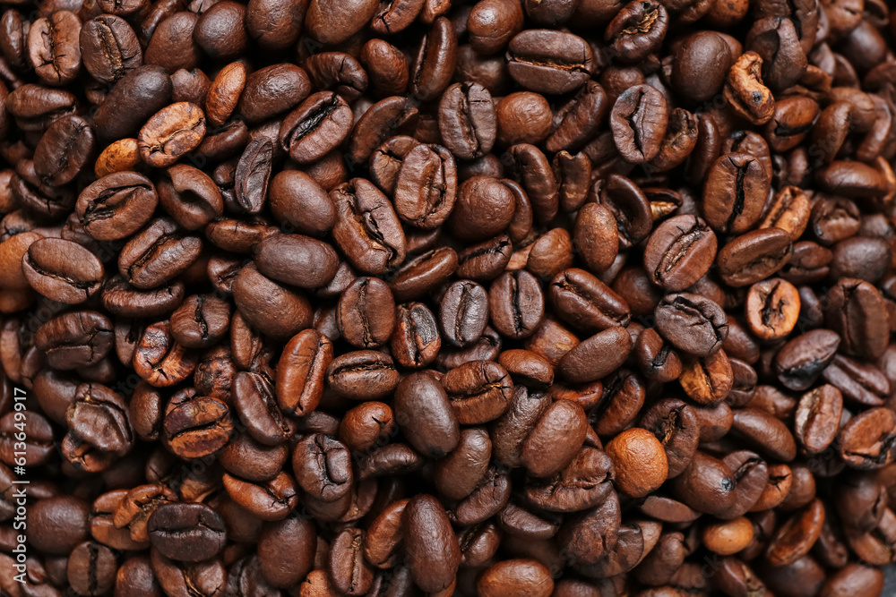 Natural coffee beans as background