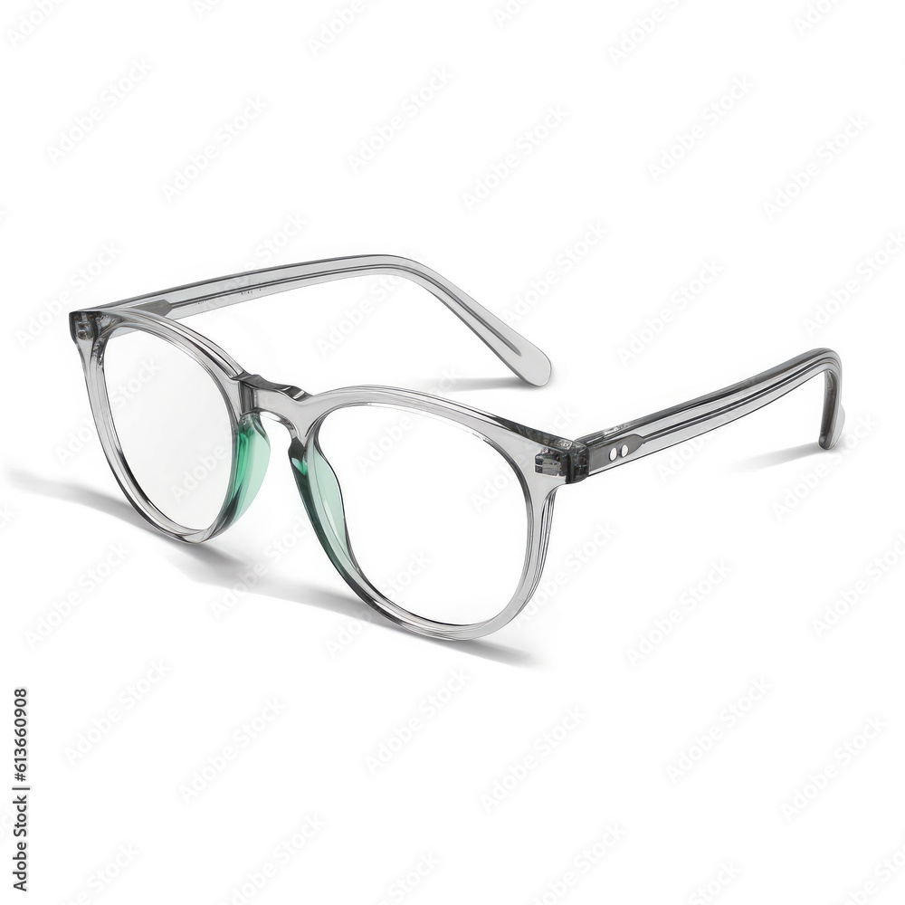 Trendy optical frame, Black eyeglass frame isolated on white background.