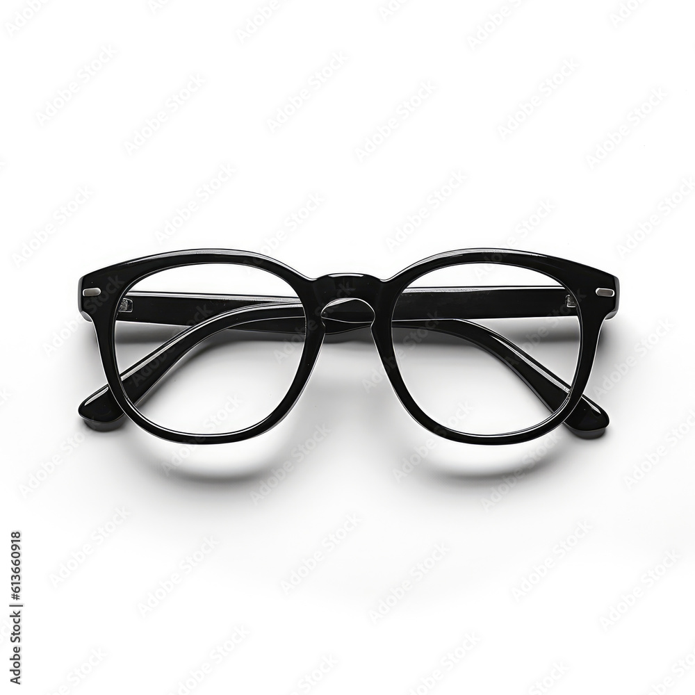 Trendy optical frame, Black eyeglass frame isolated on white background.