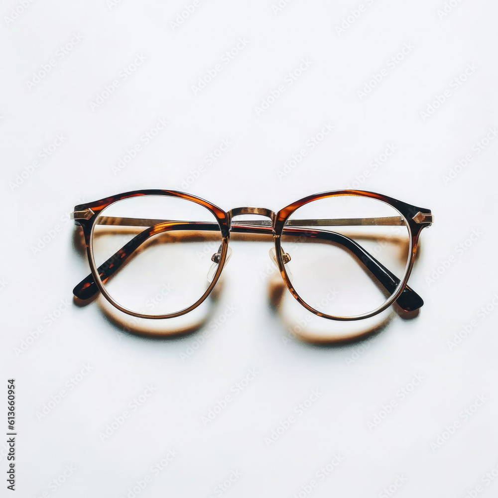 Trendy optical frame, Black eyeglass frame isolated on white background.