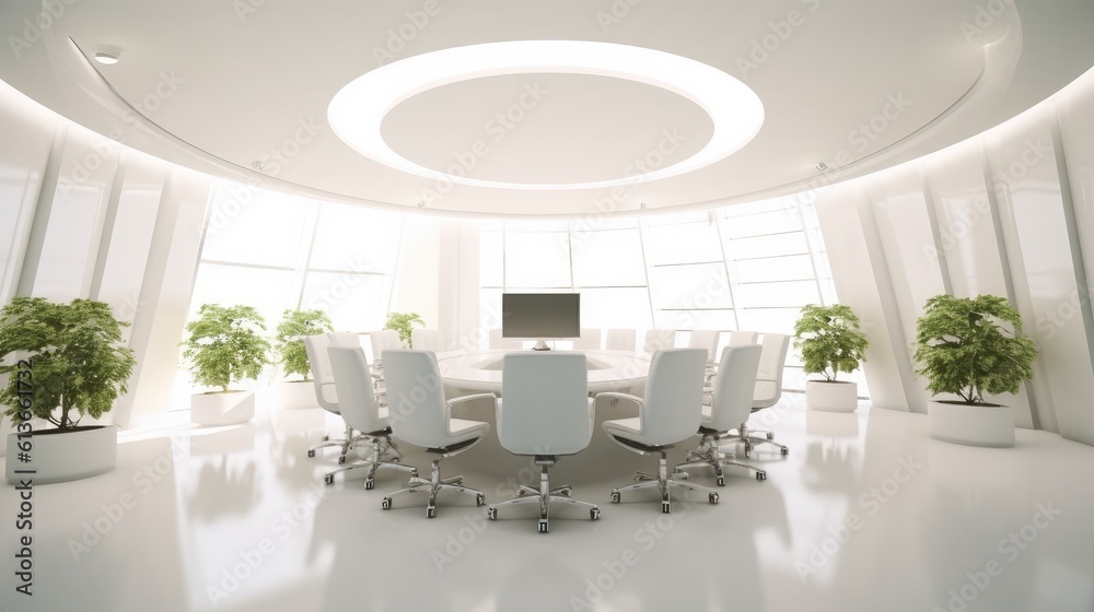 Business modern meeting room in office building, Conference room interior.