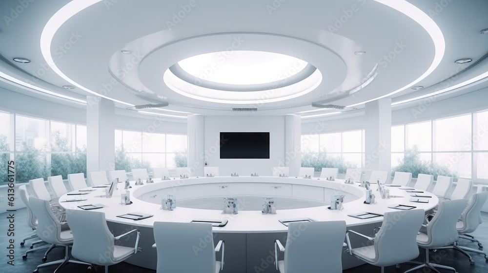 Modern meeting room, Conference area in modern office building.