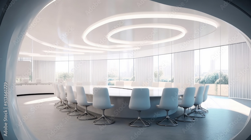 Modern meeting room, Conference area in modern office building.